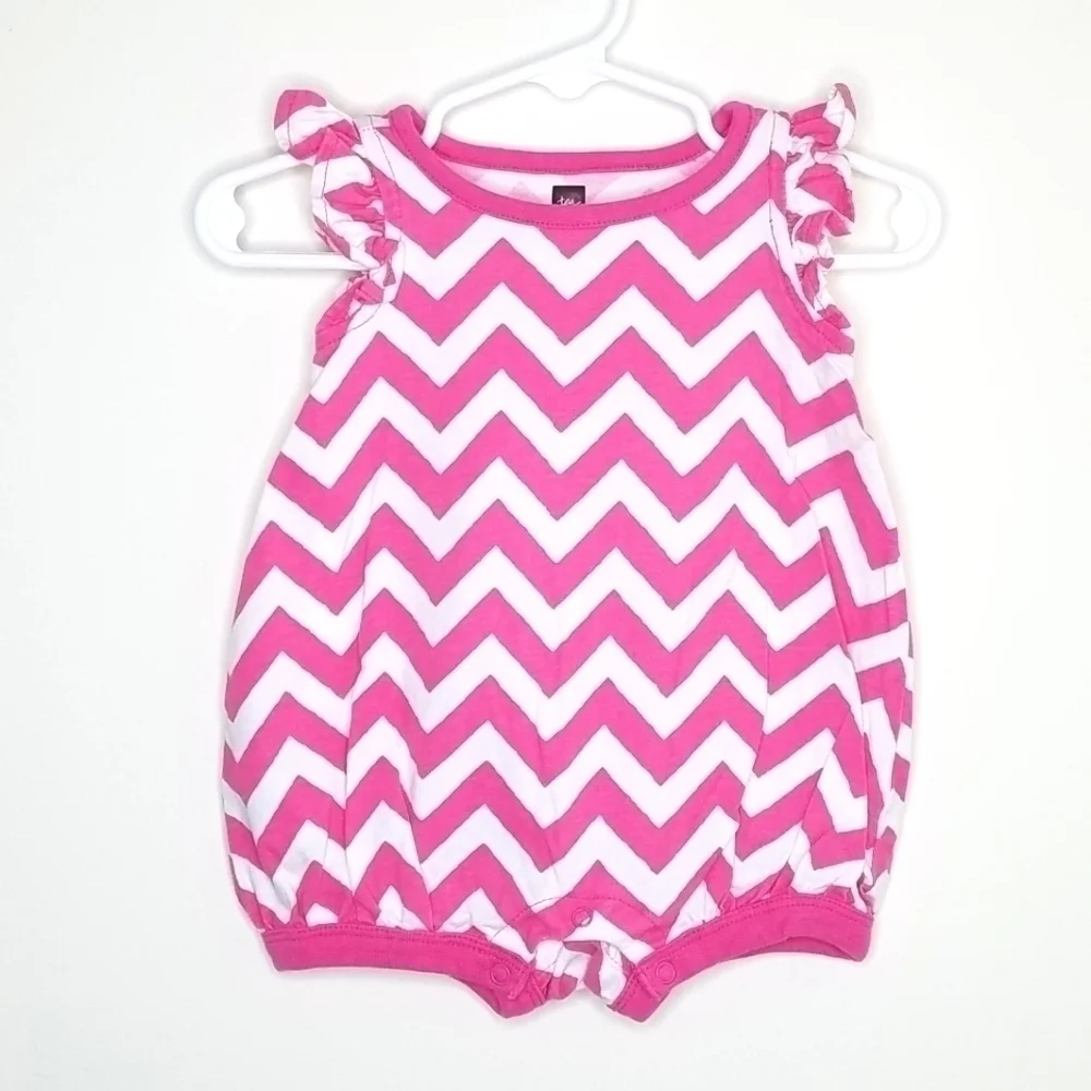 Tea Collection Chevron Romper 3-6m